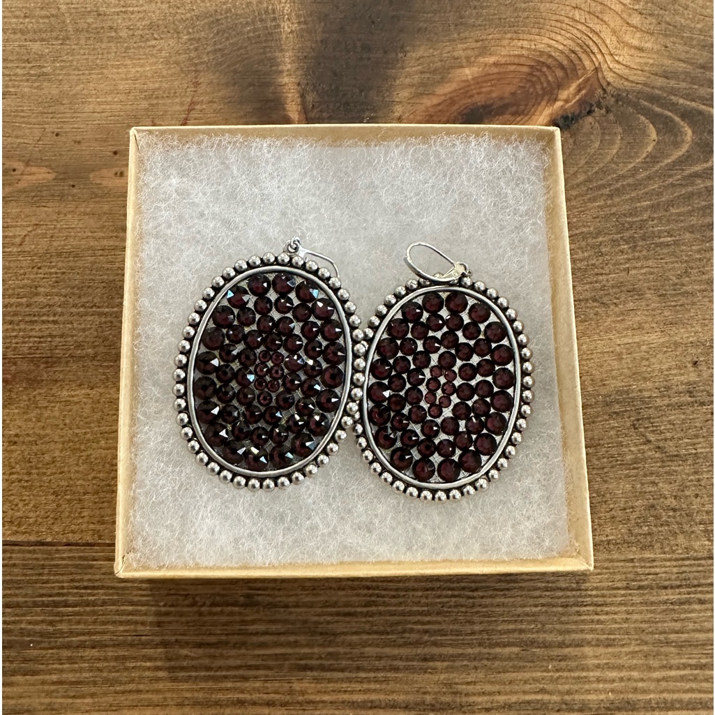 Maroon Crystal Pink Panache Earrings
